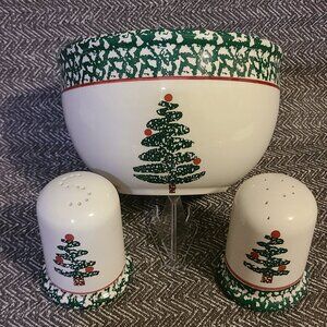 Furio Christmas bowl and salt/pepper shakers